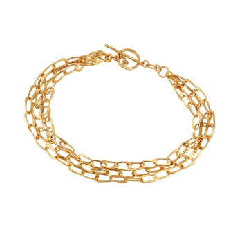 Necklace made from brass, goldplated